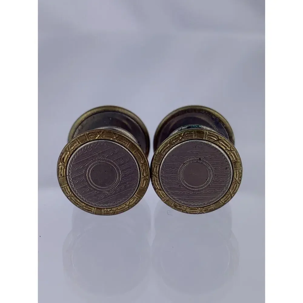 Art Deco Wavy Silver Gold Tone Cufflinks Repousse Snap Link Vintage
